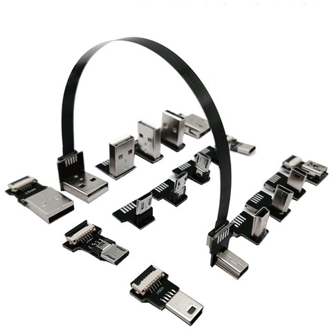 Mini adaptateur USB 2.0 FPV, ruban plat à 90 degrés, câble USB à 5 broches pour la photographie aérienne Multicopter, 10-80cm ► Photo 1/1