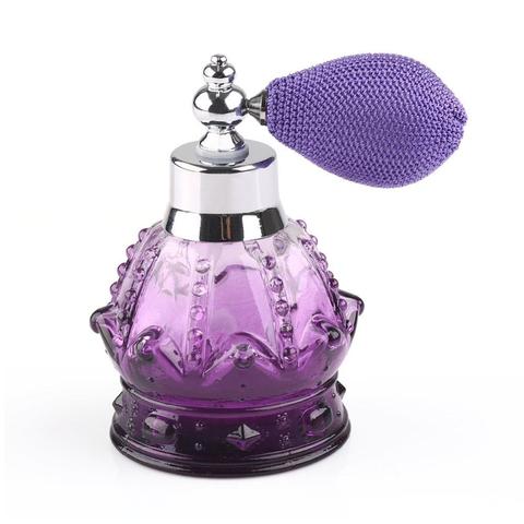 Atomiseur en verre Vintage, rechargeable, 80ml, flacon de parfum en cristal, vaporisateur violet, cadeau ► Photo 1/6