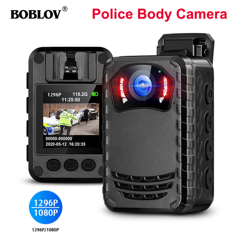 BOBLOV N9 Full HD Police corps caméra 165 degrés objectif IR Vision nocturne SD carte stockage mini caméra professionnel lumière corps caméra ► Photo 1/1