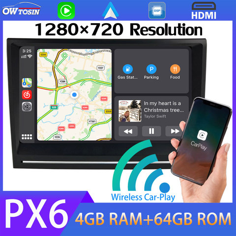 Autoradio PX6, Android 10, 1280x720P, GPS, 5 x USB, DSP, 4 go/64 go, HDMI, TDA7850, lecteur multimédia pour voiture Porsche 911, 997, Cayman, Boxster 987 ► Photo 1/6