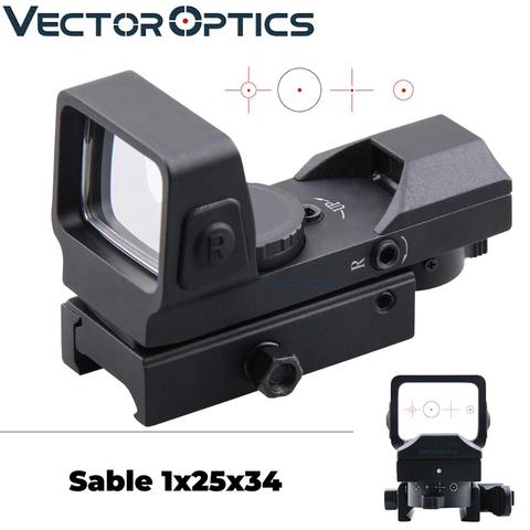 Vector optical Sable 1x25x34, tactique 4 réticules, vue à points verts et rouges, à libération rapide, portée de pistolet à commande numérique, monture QD ► Photo 1/6