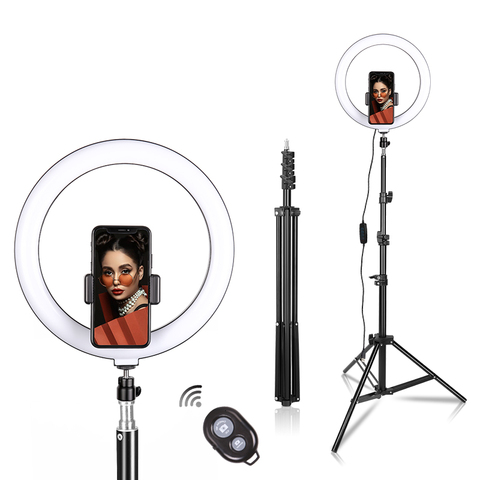 10 pouces LED anneau lumière photographique Selfie anneau éclairage avec support pour Smartphone Youtube maquillage vidéo Studio trépied anneau lumière ► Photo 1/4