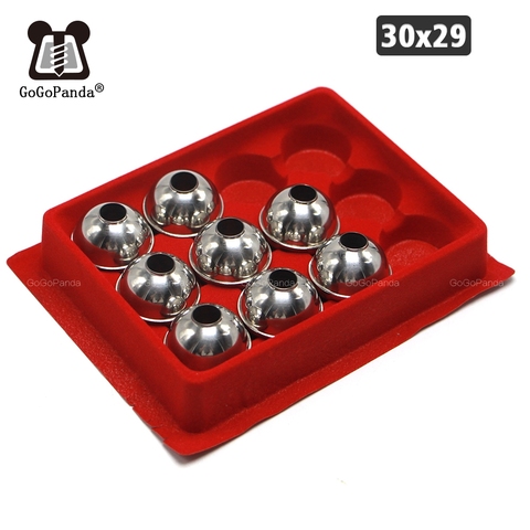 Livraison gratuite 12 pcs/lot 30*29*9.5mm magnétique en acier inoxydable flotteur boule pour niveau d'eau flotteur interrupteur 6 pièces accessoires rond ► Photo 1/2