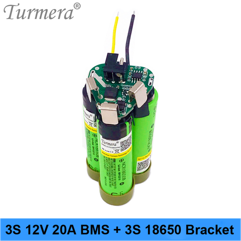 Batterie de tournevis Turmera 3S 10.8V 12.6V 3S1P 18650 support de support et 12V 20A BMS s'appliquent au Drone d'avion de la choura et de la RC ► Photo 1/6