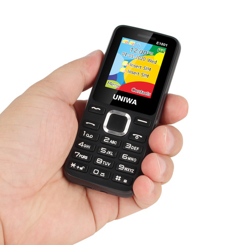 UNIWA E1801 2G GSM barre caractéristique téléphone portable double SIM téléphone portable pour aîné sans fil FM Radio soutien TF Expansion vibrateur ► Photo 1/6