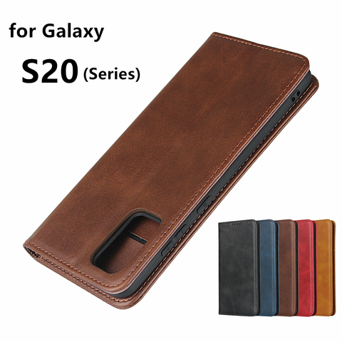 Étui en cuir de qualité supérieure pour Samsung Galaxy S20 Plus Ultra, étui portefeuille à rabat avec porte-cartes magnétique ► Photo 1/6