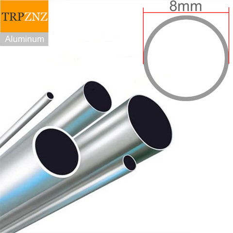 OD8MM,6061 tube en aluminium, diamètre extérieur 8mm, diamètre intérieur 7mm,6mm,5mm,4m,28mm, tuyau en aluminium creux, tube en alliage d'aluminium ► Photo 1/6