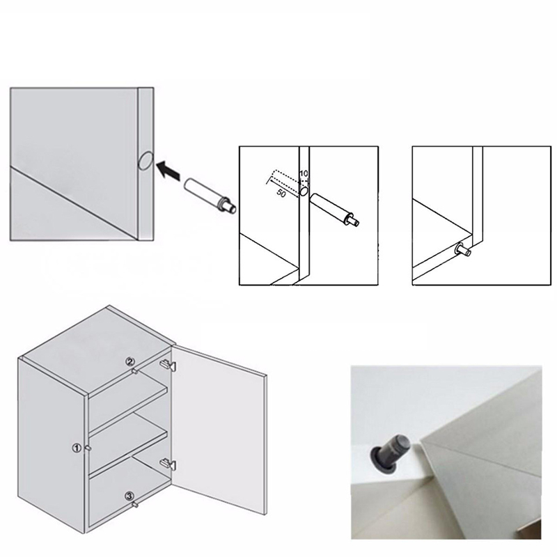 10 pièces pousser pour ouvrir le système amortisseurs placard tiroir fermeture coussin doux tampon armoire porte de placard matériel de meubles ► Photo 1/5