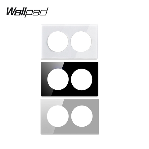 Wallpad L6 – Double prise de courant pour luminaire mural, cadre en verre blanc, noir et gris, 3x6, à personnaliser ► Photo 1/6