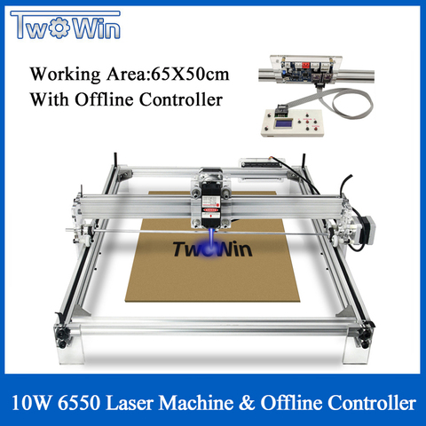 1W 3W 10W grande CNC Laser 6550 Machine bureau bricolage Laser gravure Machine CNC imprimante zone de travail 65cm x 50cm contrôleur hors ligne ► Photo 1/6