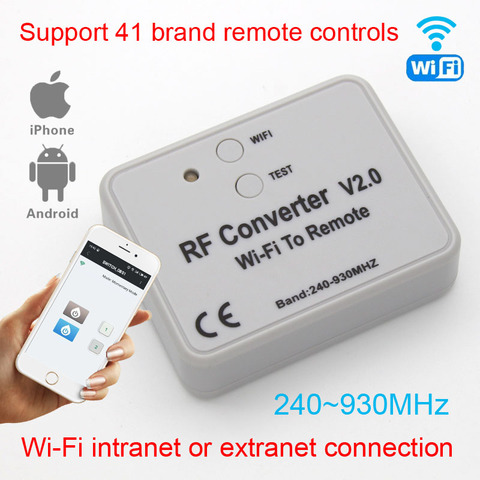 Convertisseur RF universel WIFI à télécommande 300-868mhz Android IOS RF WIFI télécommande 433mhz 868mhz 330mhz 315mhz Universa ► Photo 1/6