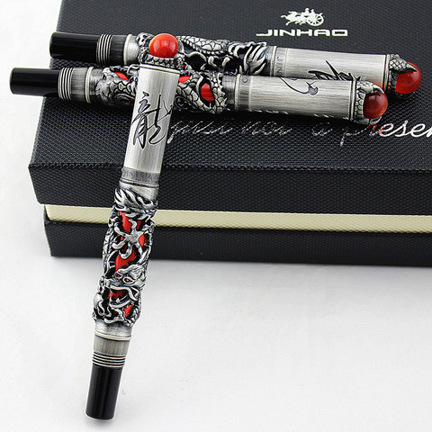 JINHAO-stylo à bille luxueux haut de gamme avec soulagement du Commerce fin, Dragon gris, cadeau chinois ► Photo 1/4