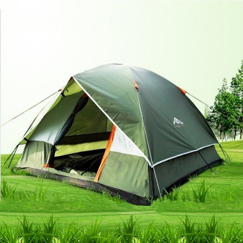 Tente extérieure de Camping de coupe-vent de 3-4 personnes, Double couche imperméable UV 4 saison randonnée sac à dos tente touristique 200x200x130cm ► Photo 1/6