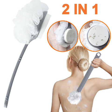 1 pièces brosse éponge de bain avec longue poignée exfoliant dos épurateur brosse pour le corps Exfoliation équipement de nettoyage brosse de douche ► Photo 1/6