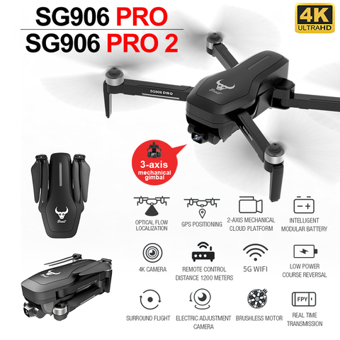 ZLRC SG906 PRO GPS Drone avec 2 axes Anti-secousse auto-stabilisant cardan WiFi FPV 4K caméra sans brosse Dron quadrirotor VS F11 Pro ► Photo 1/6