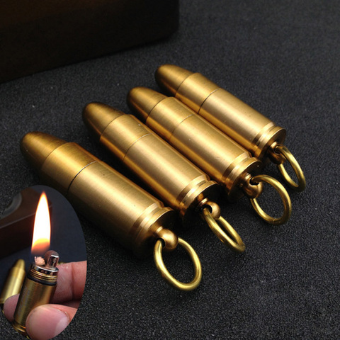 Briquet à l'huile à balles, copie créative, flamme métal kérosène, coque, Turbo, cigare, nouveauté militaire ► Photo 1/1