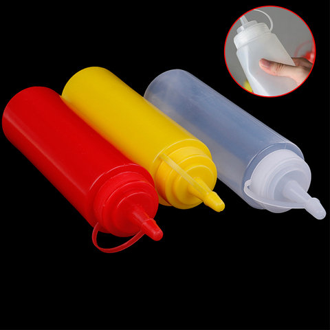 1 pièce en plastique presser bouteille distributeur 8oz pour Sauce vinaigre huile Ketchup outils de cuisson accessoires de cuisine ► Photo 1/6