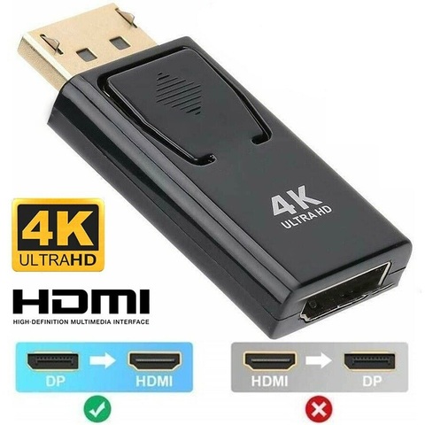 DP vers HDMI Max 4K/2160P Port d'affichage DP mâle vers HDMI adaptateur femelle noir convertisseur Dp vers Hdmi de haute qualité pour PC HDTV ► Photo 1/6