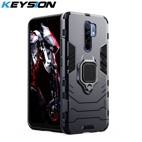 KEYSION – Coque de téléphone antichoc avec anneau de support pour Xiaomi, protection arrière en silicone pour modèles Redmi 9, Note 9 Pro, Max, 9S, 8 Pro, 8, 8A, 8T, ► Photo 1/6