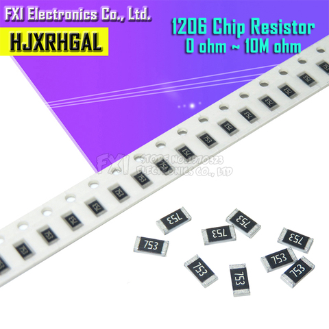 100 pièces 1206 résistance SMD 0R ~ 10M 1/2W 0 1 10 100 150 220 330 ohm 1K 2.2K 10K 100K 0R 1R 10R 100R 150R 220R 330R ► Photo 1/2