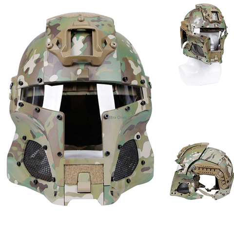 Casque de tactique militaire Airsoft pour hommes, couverture complète du visage de la guerre, casque de Combat de l'armée pour l'entraînement et le tir ► Photo 1/6