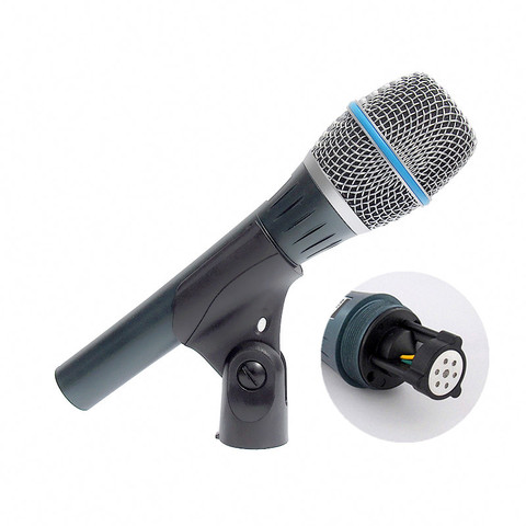 Finlemho – condensateur de Microphone professionnel, Studio d'enregistrement, karaoké, voix, pour maison, DJ, haut-parleur, mélangeur Audio, alimentation fantôme, 87A ► Photo 1/5