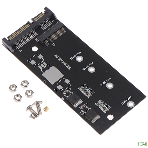 Carte d'adaptation M.2 NVME SSD (1.5/3.0/6.0 Gbps), haute efficacité, adaptateur de conversion NVME/AHCI SSD, Kit amélioré pour SATA révision I/II/III ► Photo 1/6