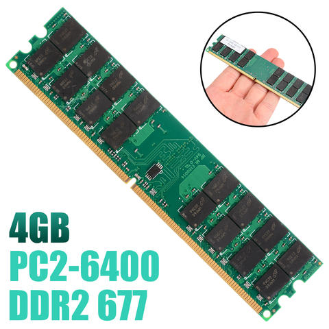 Module de mémoire vive DDR2 4 go pour ordinateur de bureau, 240 broches, DIMM, Compatible avec PC2 6400/5300/4200 800/667/533MHZ ► Photo 1/6
