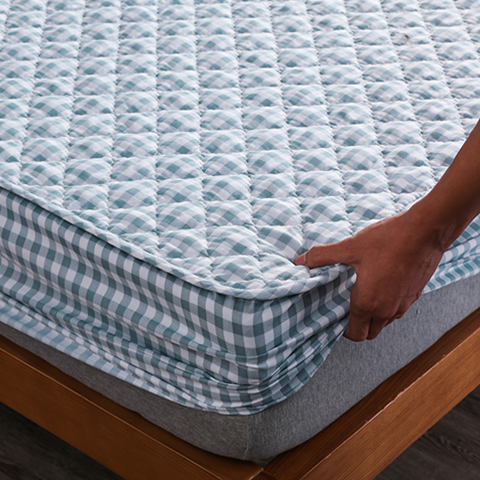 Housse de matelas matelassée en coton épais, protection de matelas antibactérienne, drap-housse doux sans taie d'oreiller ► Photo 1/6