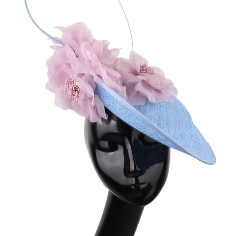 Dames Fascinators chapellerie chapeau fête mariage Sinamay chapeau à large bord Fedora Kentucky Derby casque église cheveux accessoires ► Photo 1/6