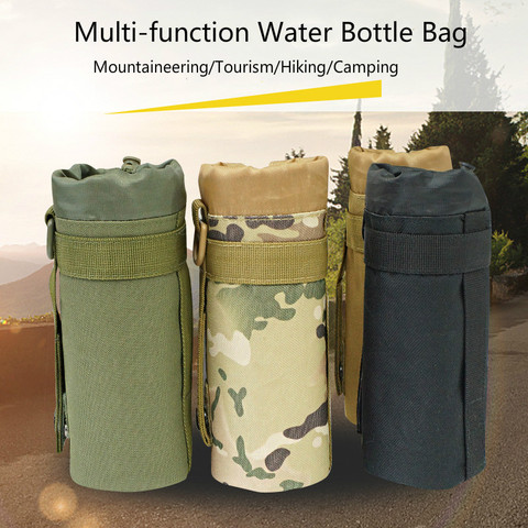 Sac avec bouteille d'eau, système souple bouilloire support de pochette, Camping, cyclisme, sac à pochette à cordon pour sac à dos tactique ► Photo 1/5