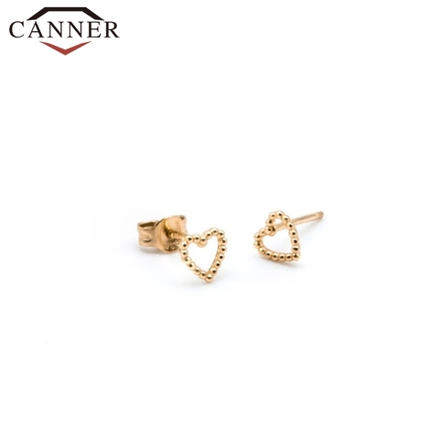 Mini boucles d'oreilles en forme de cœur pour femmes, en argent Sterling 925, simples et mignonnes, cadeau à la mode pour filles ► Photo 1/6