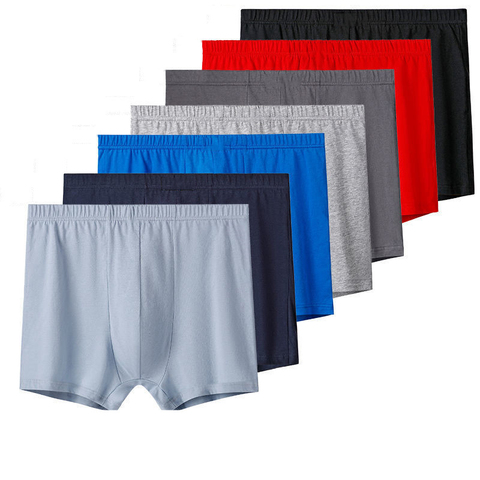 Lot de 4 Boxers 100% coton pour hommes, grandes tailles, sous-vêtements masculins, culottes pour famille, amples, respirantes, pour la maison ► Photo 1/6