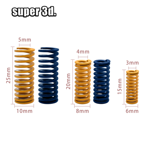 Pièces d'imprimante 3D, lit chauffant à ressort de Compression, extrudeuse de nivellement, ID 3/4/5mm OD 6/8/10mm pour Creality CR 10 10S Ender 3 ► Photo 1/6