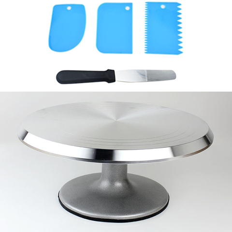 Support à gâteaux rotatif de 12 pouces, plateau tournant artisanal de haute qualité, outil de décoration de cuisson, spatule à buse ► Photo 1/6