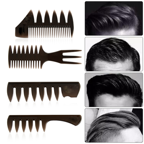 Chaude nouvelle large dents brosse à cheveux fourchette peigne hommes barbe coiffure brosse Salon de coiffure outil de coiffure Salon accessoire Afro coiffure ► Photo 1/6