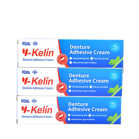 Y-kelin crème adhésive pour prothèse dentaire 120 grammes (40g * 3 paquets) forte Dentadura adhésif prothèse dentaire dents GlueRemovable ► Photo 1/5