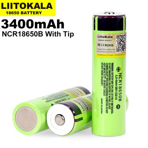 2022 Liitokala Original NCR18650B 3.7 V 3400 mah 18650 batterie au lithium rechargeable adapté à la batterie de lampe de poche (pas de PCB) ► Photo 1/5