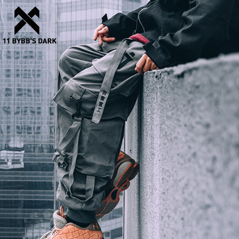 BYBB'S-pantalon Cargo sombre, pantalon Cargo pour hommes, survêtement de jogging à poches multiples, Hip Hop, Streetwear, décontracté ► Photo 1/6