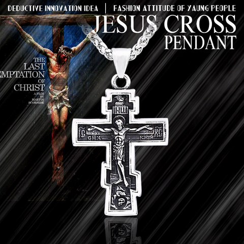 BEIER Christ jésus pendentif collier en acier inoxydable 316L croix chaîne hommes lourds bijoux cadeau religieux chrétien bijoux BP8-210 ► Photo 1/6