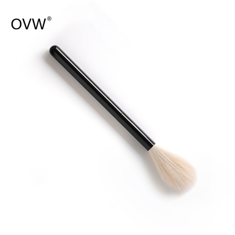 OVW DLH-brosse à cheveux de chèvre non teints, maquillage, doux, brosse, avec poignée noire, maquillage professionnel ► Photo 1/6