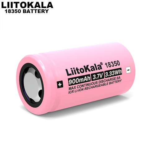 Liitokala ICR 18350 batterie au lithium 900 mAh rechargeable batterie 3.7 V puissance cylindrique lampes cigarette électronique fumer ► Photo 1/4