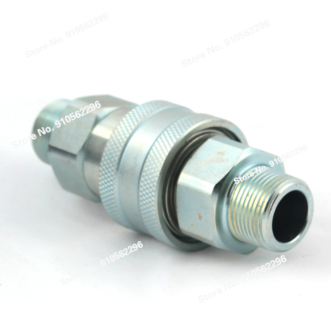 Raccord rapide hydraulique ISO 7241-1A 1/4 3/8 1/2 1 pouce acier inoxydable BSPT échangeur mâle fileté ► Photo 1/3