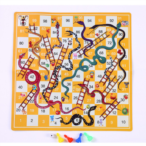 Échelle de serpent, jouets éducatifs pour enfants, ensemble de jeu de société intéressant, jeu d'échecs volants Portable, en famille ► Photo 1/5