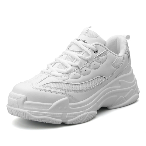 Baskets blanches unisexes pour homme, chaussures de Sport confortables, taille 45, collection automne-hiver ► Photo 1/6