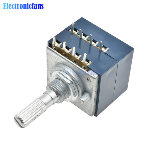 Diymore potentiomètre rotatif alpes RH2702 A100K 100K 50K double 8 pieds potentiomètre haut-parleur stéréo amplificateur potentiomètre de Volume ► Photo 1/6