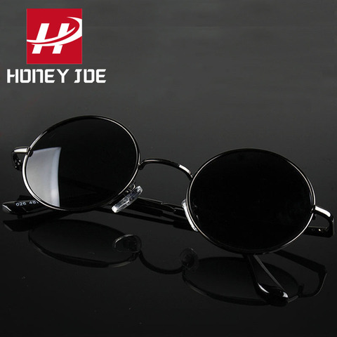 Rétro classique Vintage rond lunettes de soleil polarisées hommes marque lunettes de soleil design femmes cadre en métal noir lentille lunettes conduite ► Photo 1/6