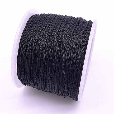 Fil de cordon en Nylon noir 0.4-1.5mm 10 mètres/lot, nœud chinois, macramé, Bracelet tressé, ficelle, glands, bricolage, perles ► Photo 1/5