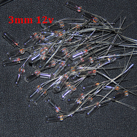 50pcs Edison Miniature 3mm 12v ampoule Bombilla Filament à incandescence lampes antiques lumière 3mm 12V riz Miniature Lamparas ► Photo 1/4