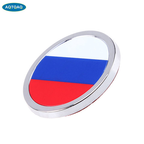 1 pièces voiture accessoires extérieurs russie drapeau autocollant métal MINI rond emblème pour Toyota Rover Dodge Skoda ► Photo 1/6